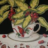 Cardinal cup with Berries SOLD