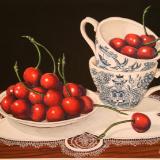Blue Willow Teacups with Cherries - SOLD